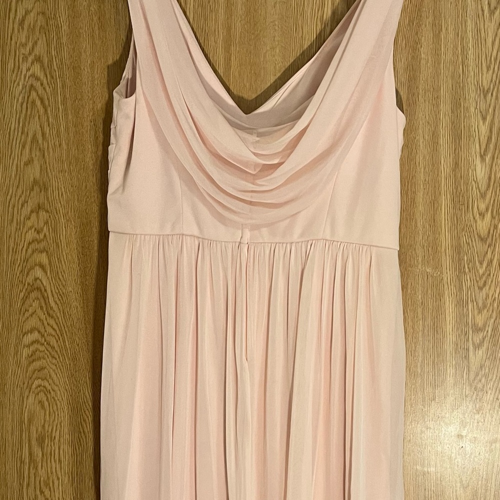 David’s Bridal Soft Pink/Cream Sleeveless Bridesmaid Dress